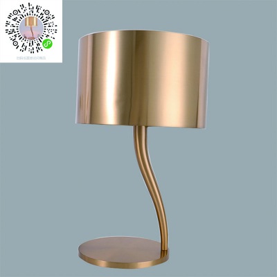 現代后現代創意簡約金色鐵罩設計師樣板房客廳臥室床頭 書房臺燈