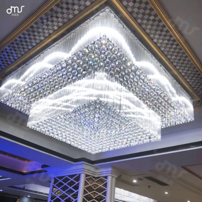 酒店大堂大型水晶燈售樓處沙盤區平板水晶燈KTV會所宴會廳水晶燈