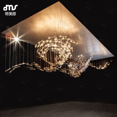 dms-ll-9253 售樓處沙盤燈酒店大堂別墅樓梯燈畫廊宴會廳會所茶臺藝術吊燈定制