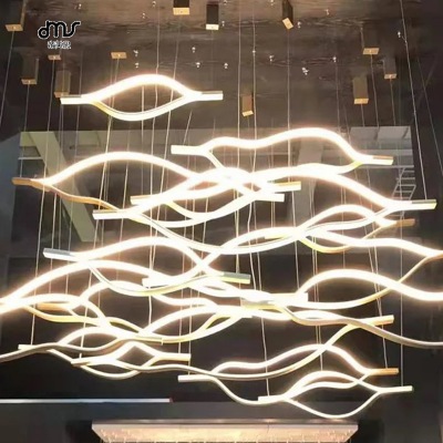 DMA-DY-2888 led創意波浪吊燈形設計師客廳展廳餐廳辦公室酒店會所燈具